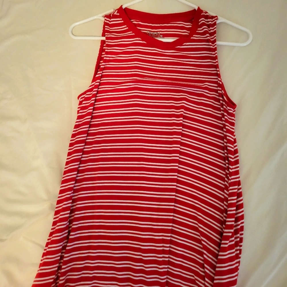 Time and Tru red stripped sun dress size M